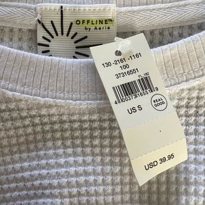 White Waffle knit shirt